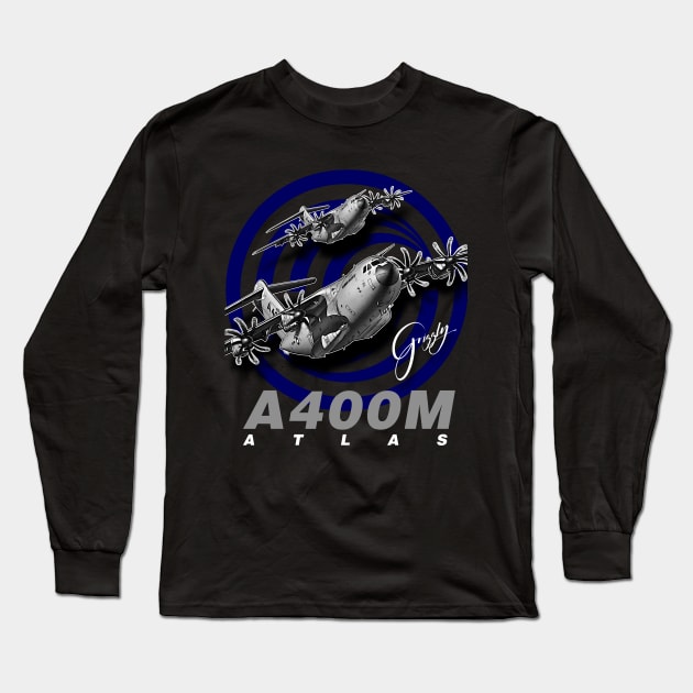 A400M Atlas Tactical Airlifter Heavy Aircraft Long Sleeve T-Shirt by aeroloversclothing